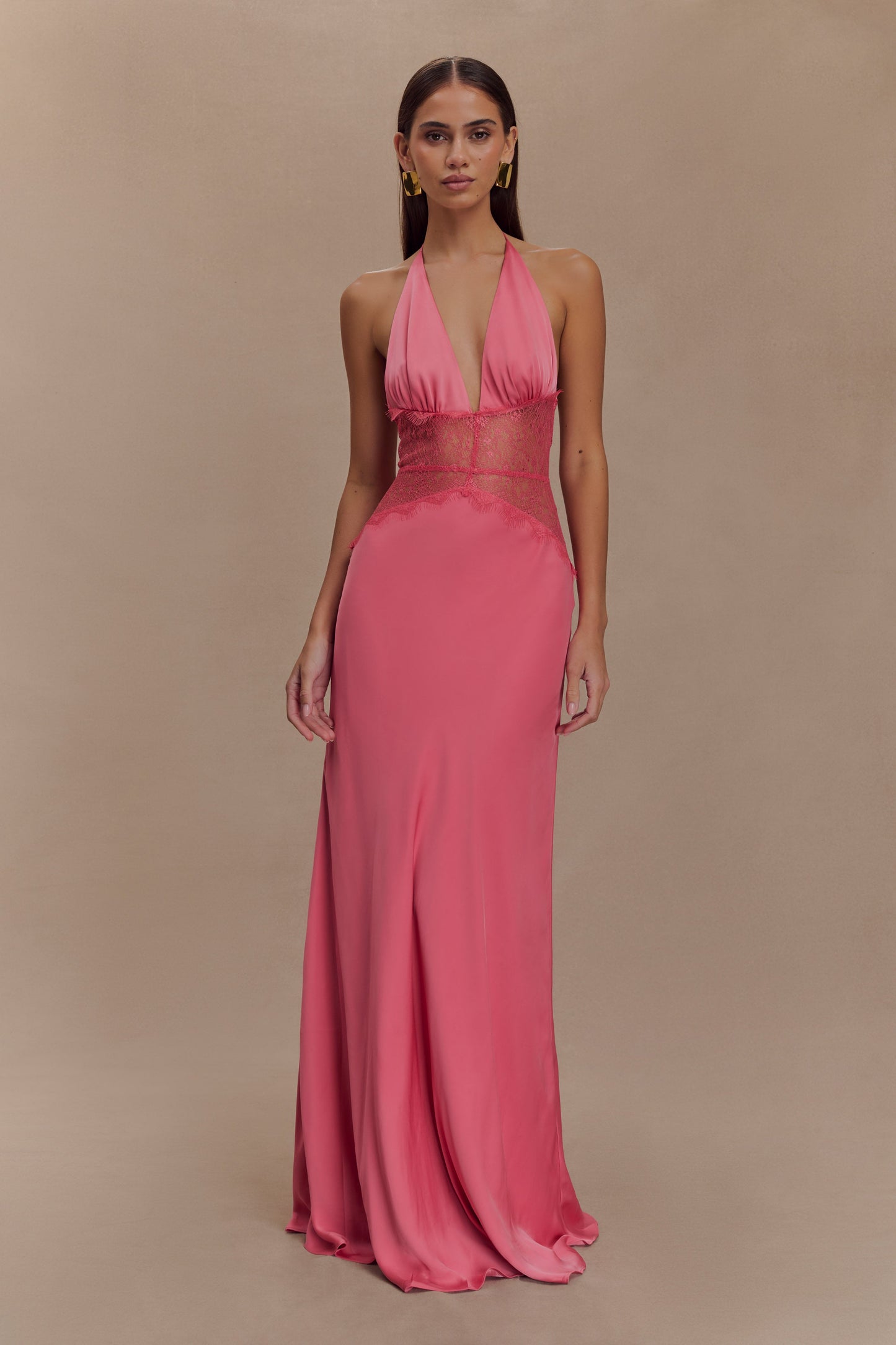 Dinah Satin Maxi Kleid