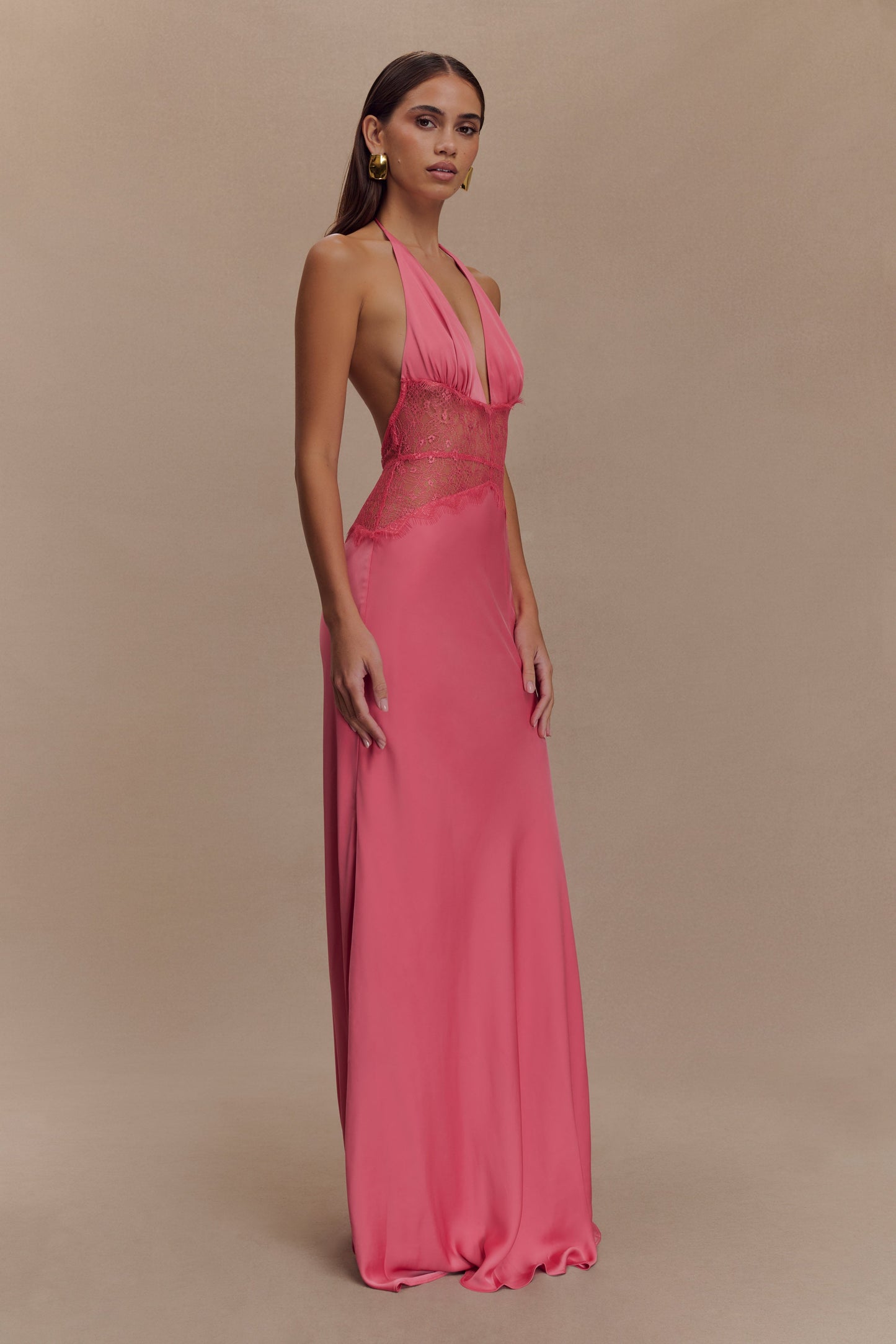 Dinah Satin Maxi Kleid