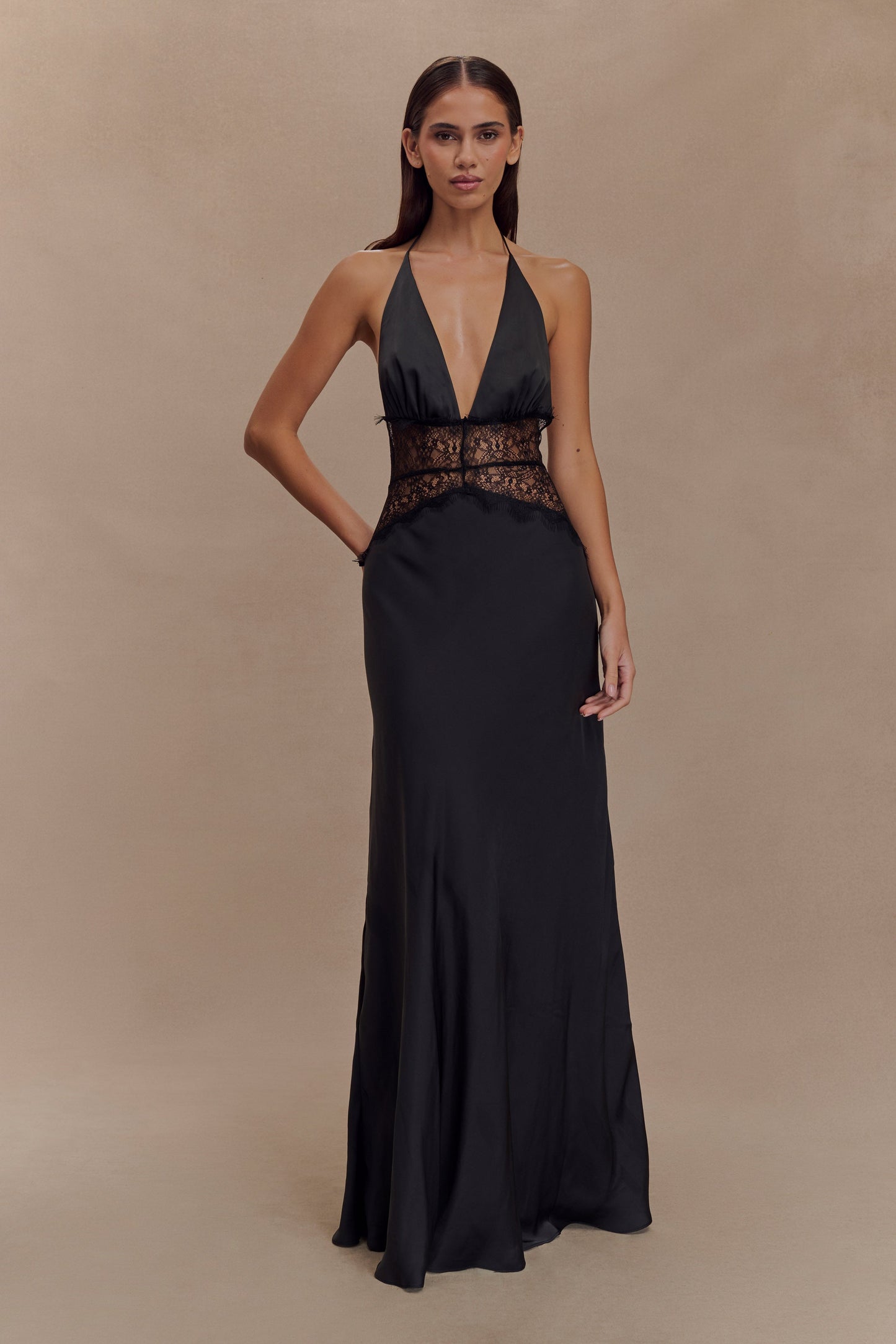 Dinah Satin Maxi Kleid