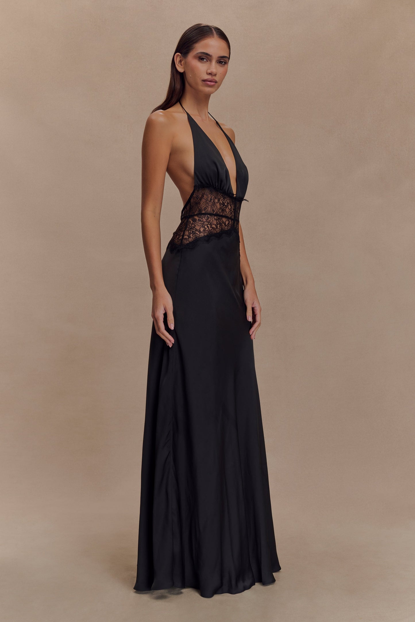 Dinah Satin Maxi Kleid