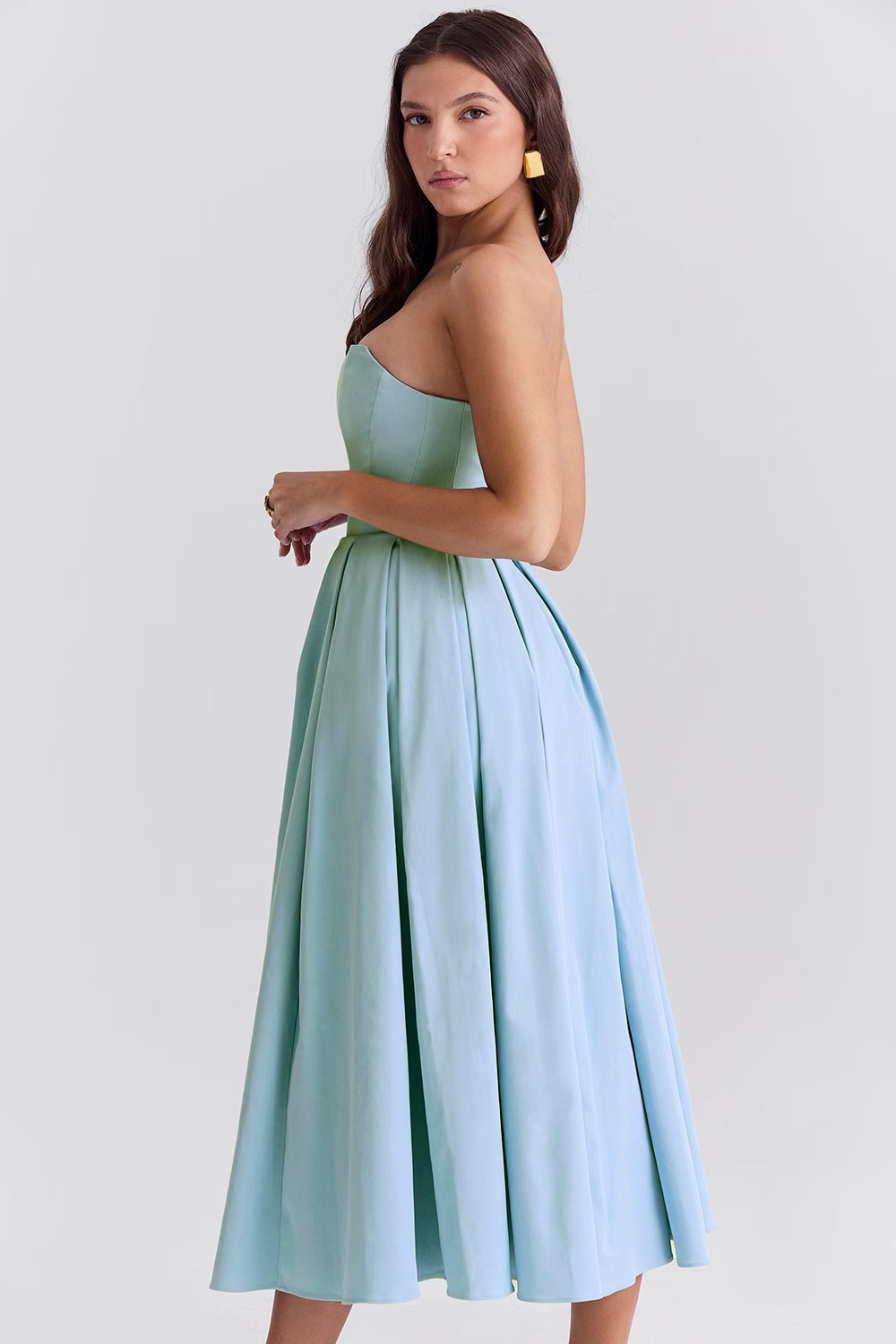 Audrey Strapless Midi Kleid