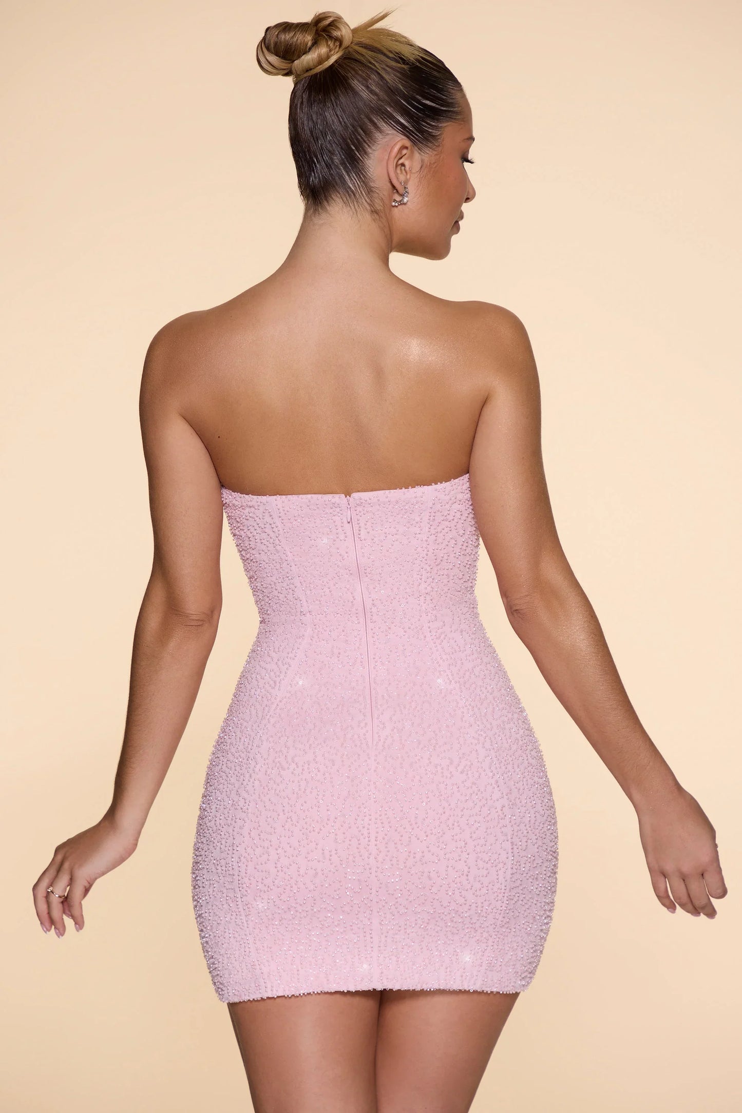 Leni Trägerlos Mini Kleid