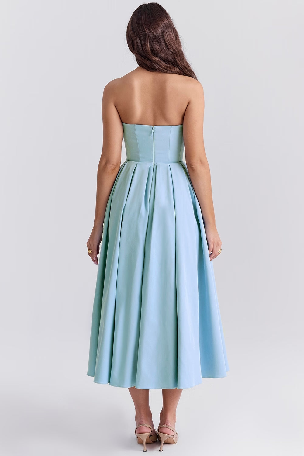 Audrey Strapless Midi Kleid