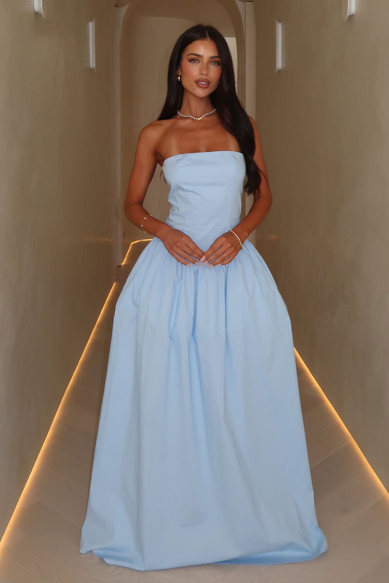 Iridessa Strapless Maxi Kleid