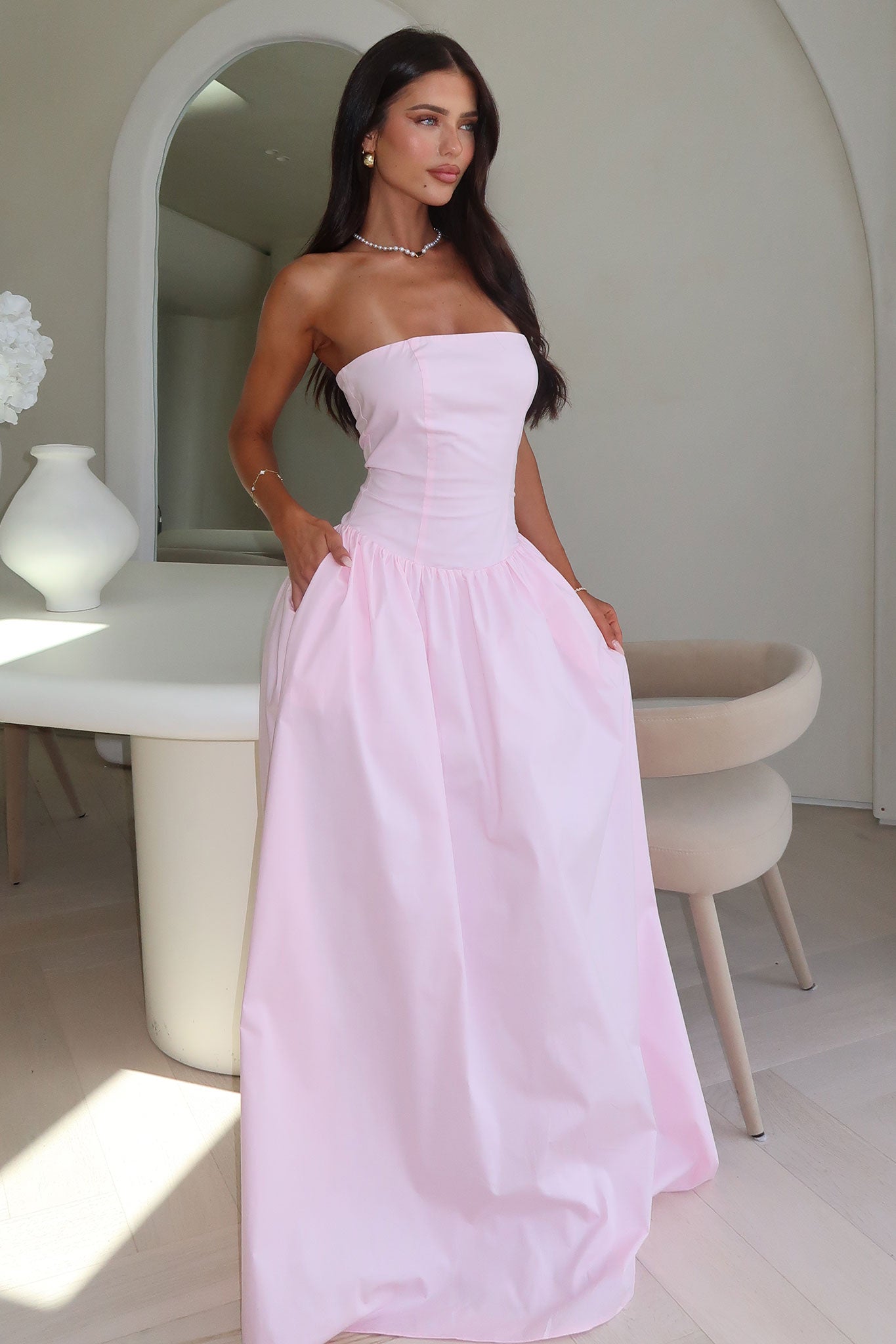 Iridessa Strapless Maxi Kleid