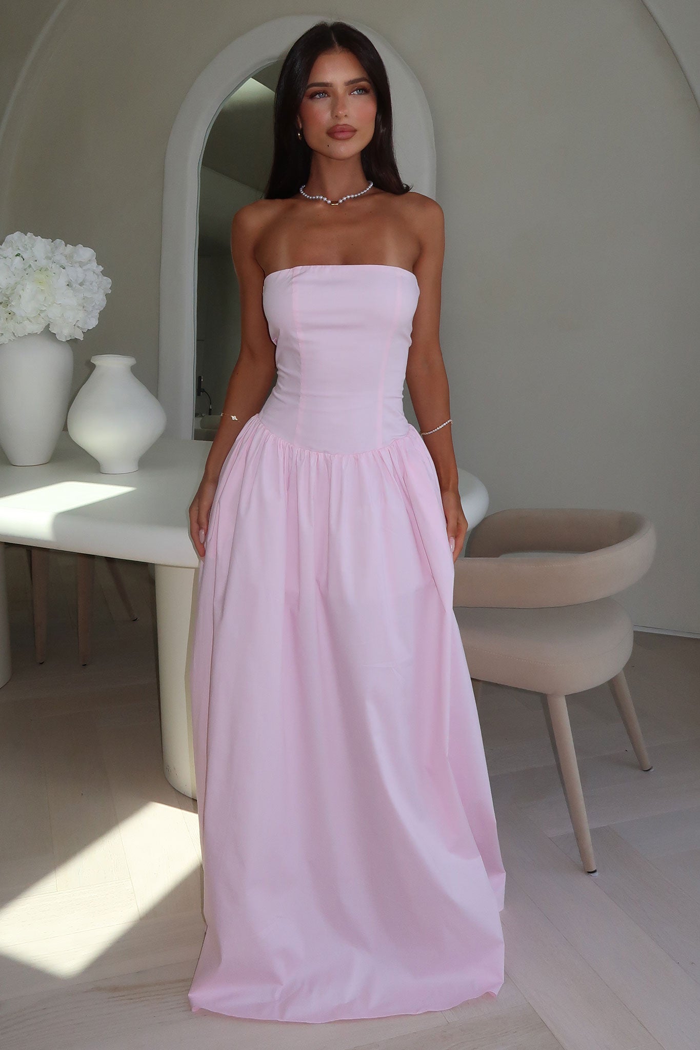 Iridessa Strapless Maxi Kleid