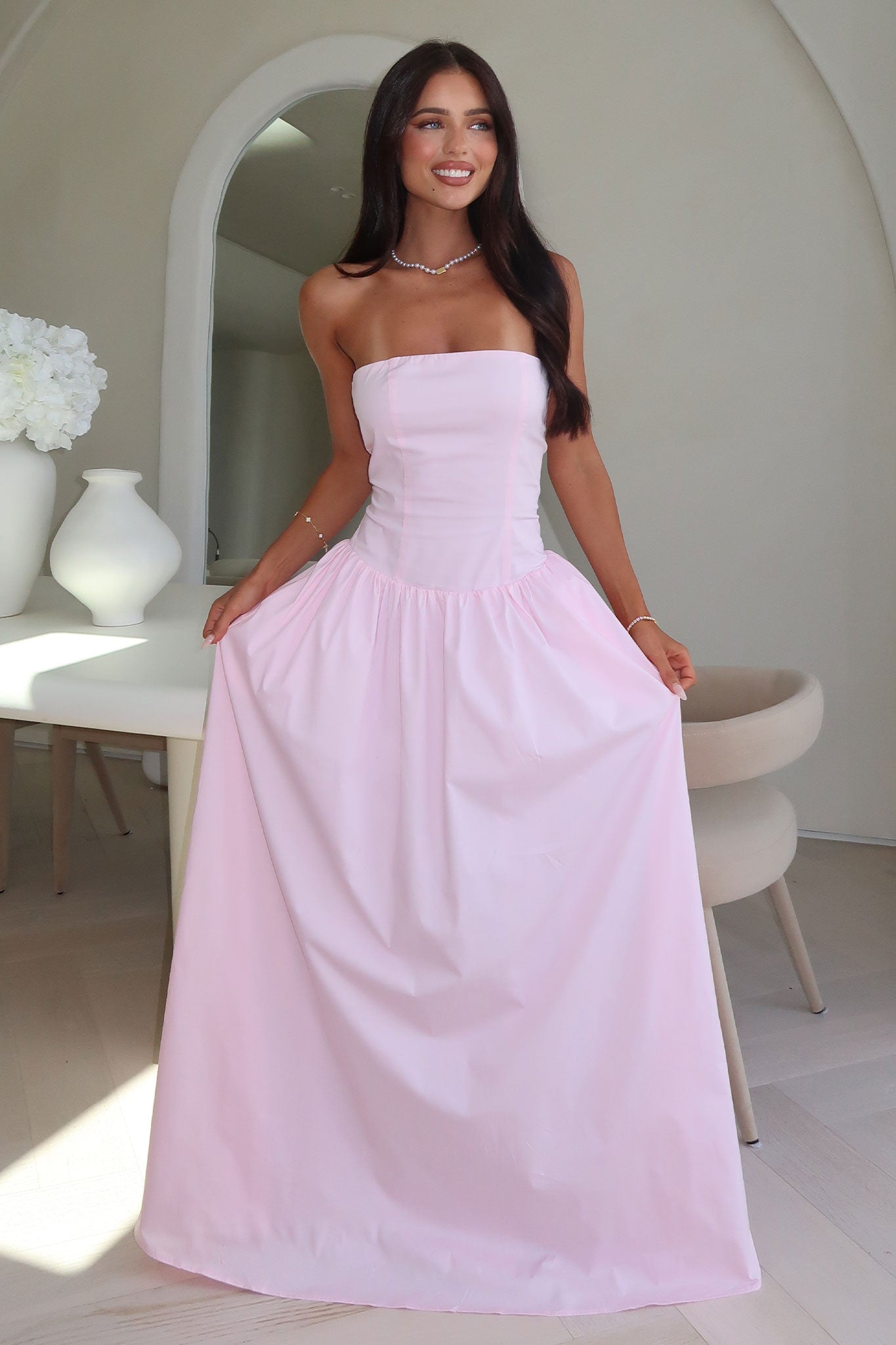 Iridessa Strapless Maxi Kleid