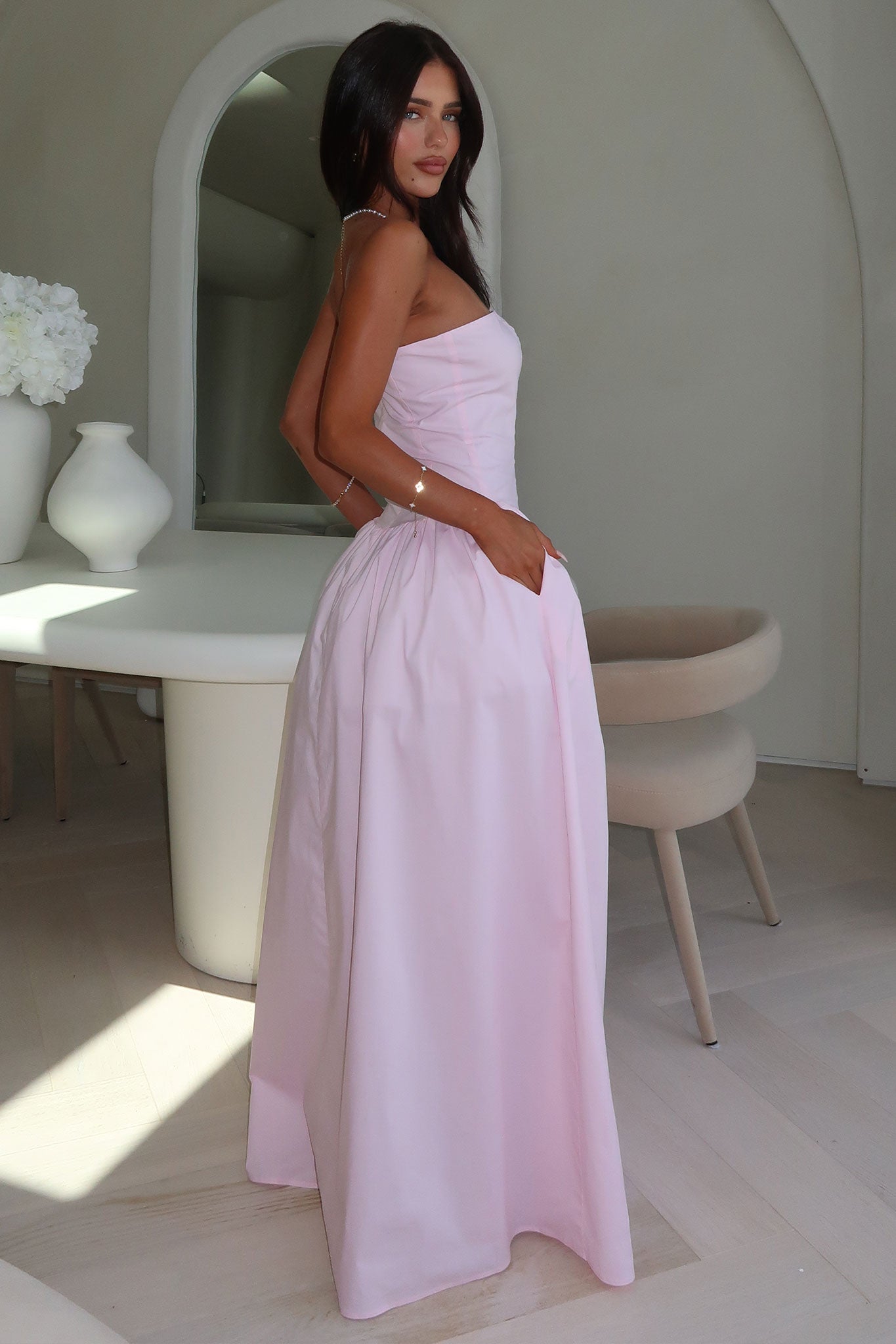 Iridessa Strapless Maxi Kleid