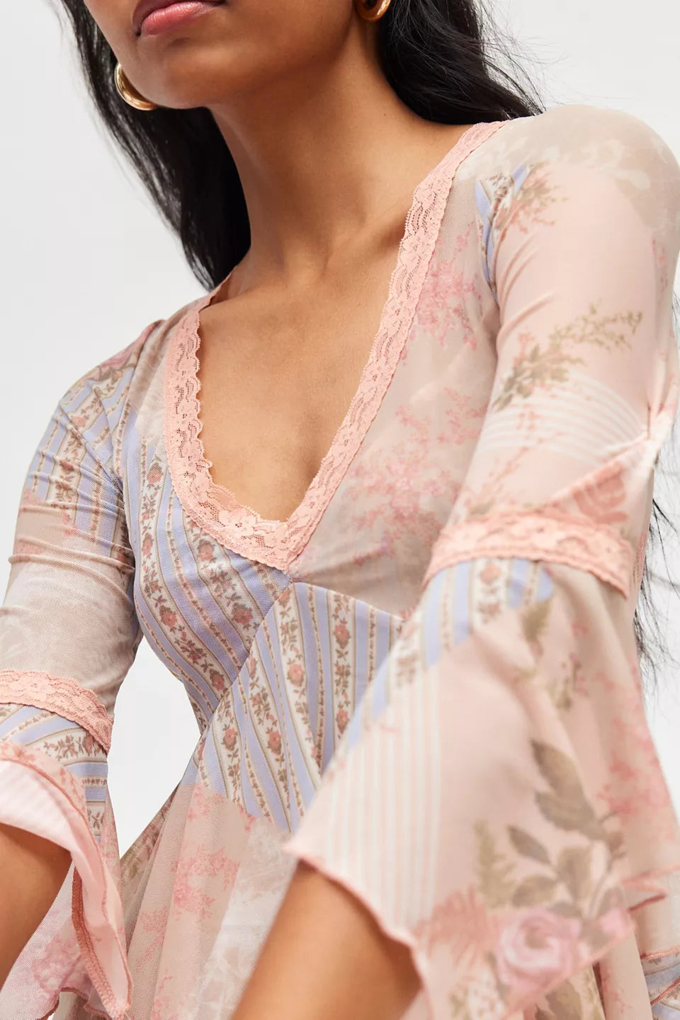 Seraphina Spitze-Netz Top