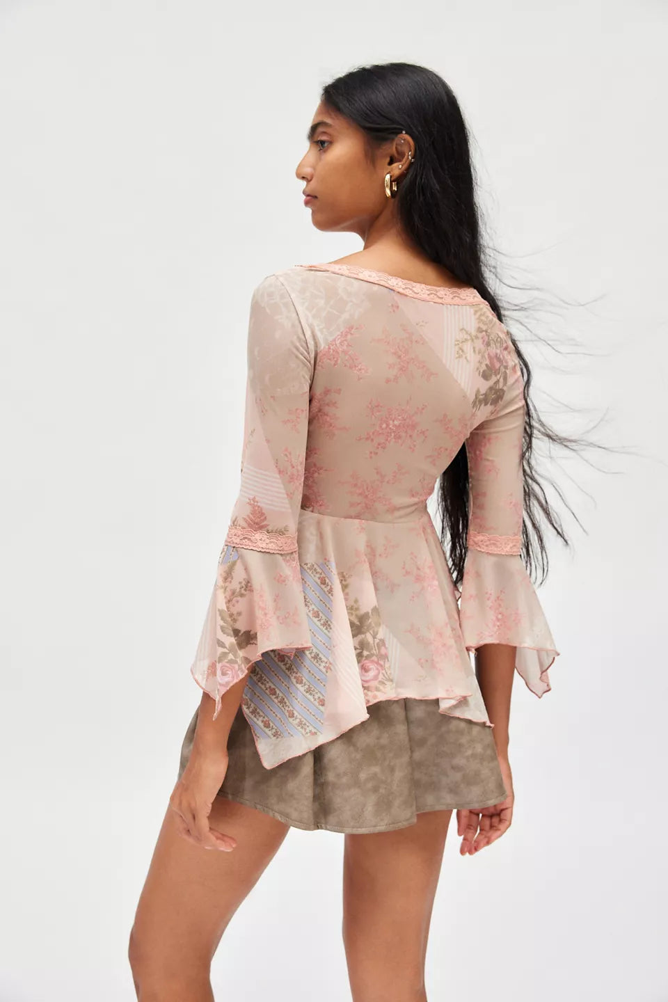 Seraphina Spitze-Netz Top